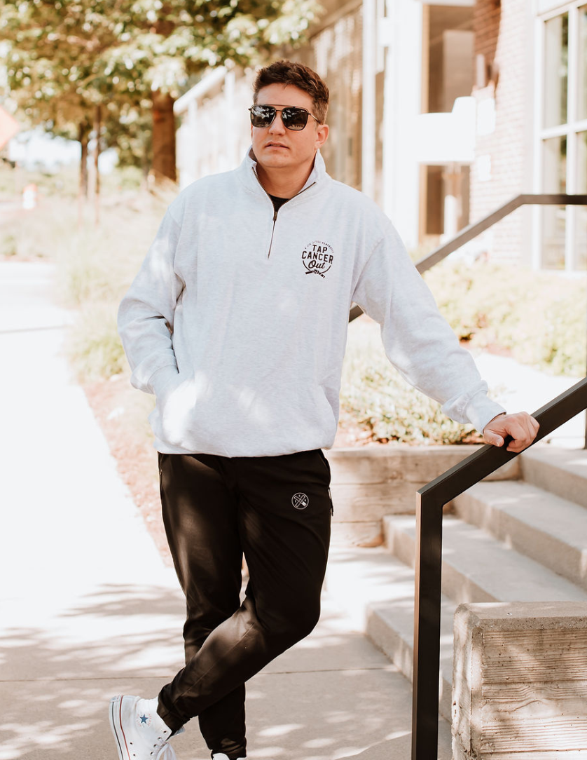 Tap Cancer Out Quarter Zip Sweatshirt