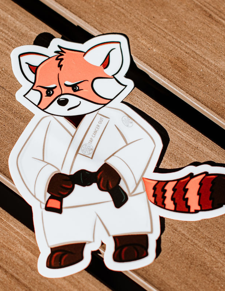 Tap Cancer Out 3" Sticker / Decal - Roly the Red Panda - Tap Cancer Out